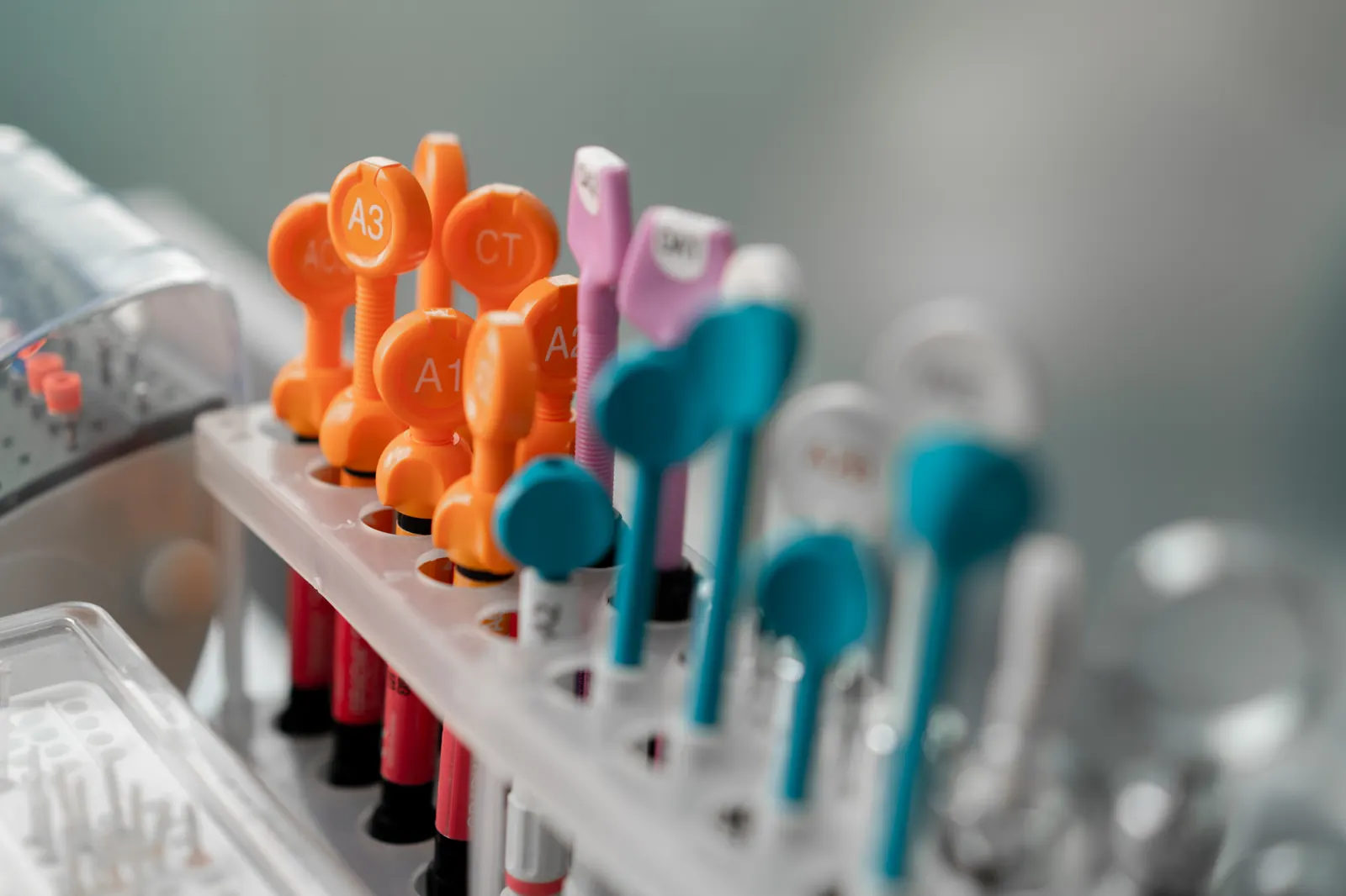 Dental accessories and oral-care supplies on a table